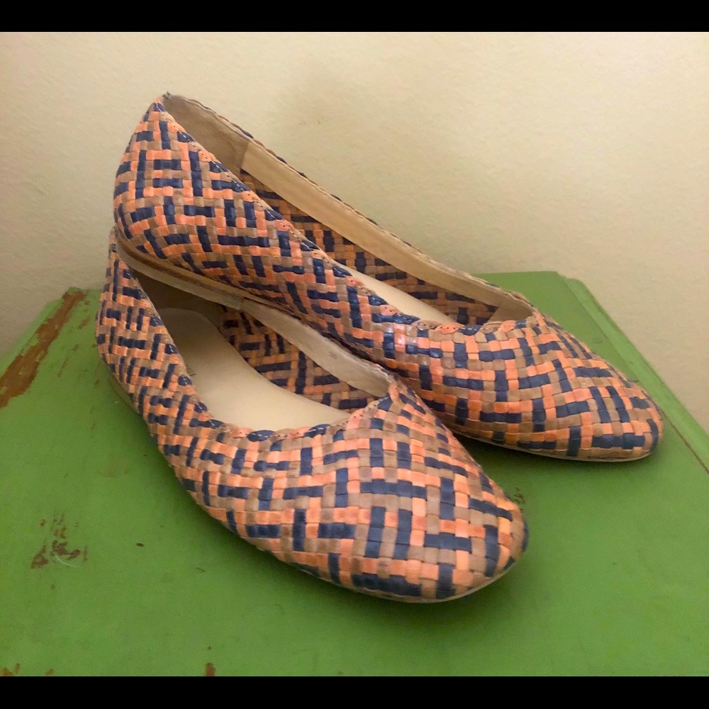 Anthropologie Woven Leather Flats